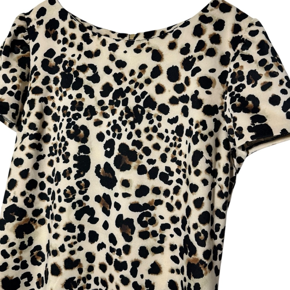 Betsey Johnson Cream Leopard Print Ruffle-Hem Mini Dress - Picture 5 of 10